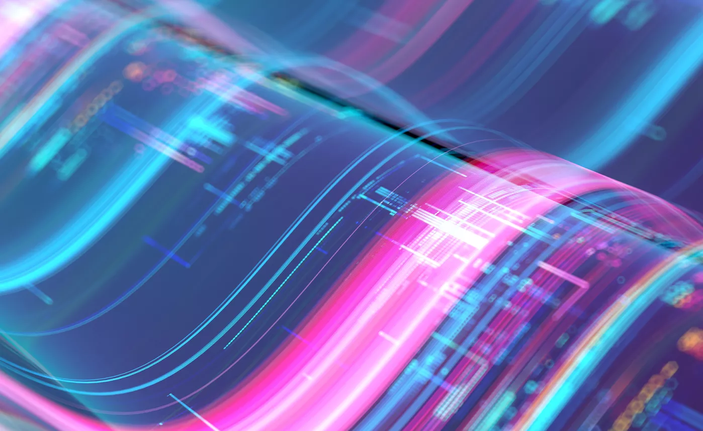 A digital network with waves of l energy flowing fast and easy across it